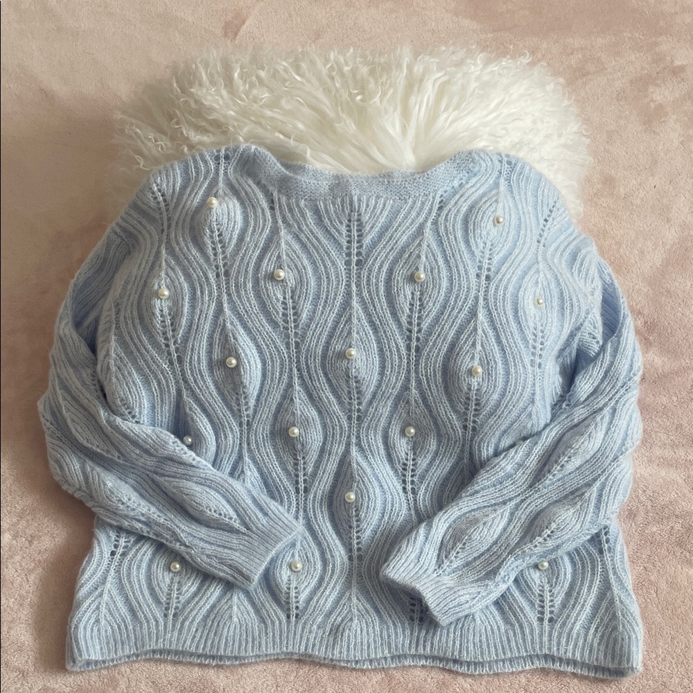 🩵✨🤍 Baby Blue Knit Sweater NWOT